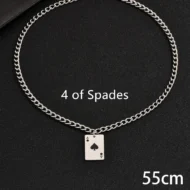 Creative Stainless Steel Poker Black Peach A Necklace For Men - Image 15