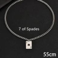Creative Stainless Steel Poker Black Peach A Necklace For Men - Image 12