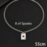 Creative Stainless Steel Poker Black Peach A Necklace For Men - Image 11