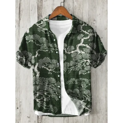 New Casual Printed Hawaiian Shirt Men