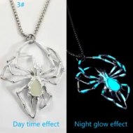 Halloween Creative Stereo Luminous Spider Necklace Jewerly Glowing Night Fluorescence Antique Vintage Glow In The Dark For Men Women Gift Party Halloween Day Club - Image 5