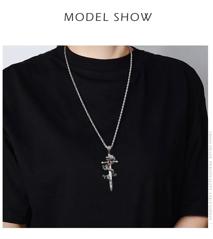 c19332d5-d1c8-46d2-9555-552f14d07f0f_trans.webp Fashion Jewelry Dragon Sword Pendant Necklace Paved Black Color Jewelry For Men Boy Christmas Gifts - Image 6